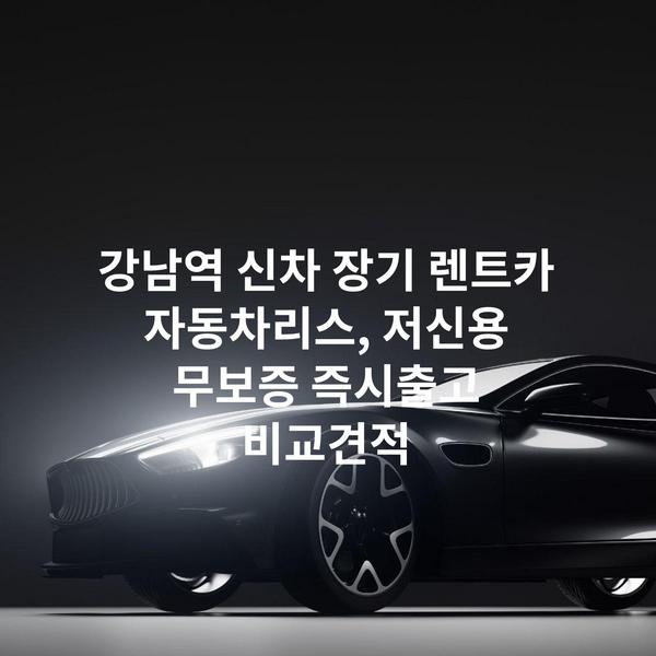 강남역 신차 장기 렌트카 자동차리스, 저신용 무보증 즉시출고 비교견적