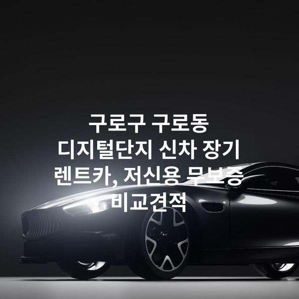 구로구 구로동 디지털단지 신차 장기 렌트카, 저신용 무보증 비교견적