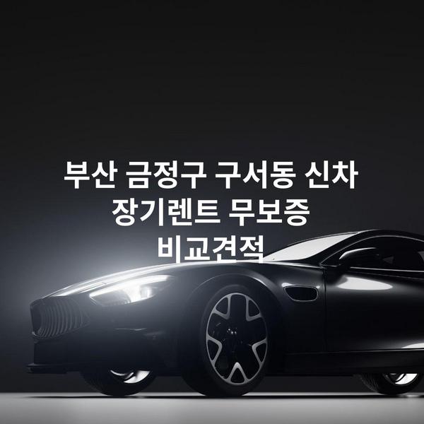 부산 금정구 구서동 신차 장기렌트 무보증 비교견적