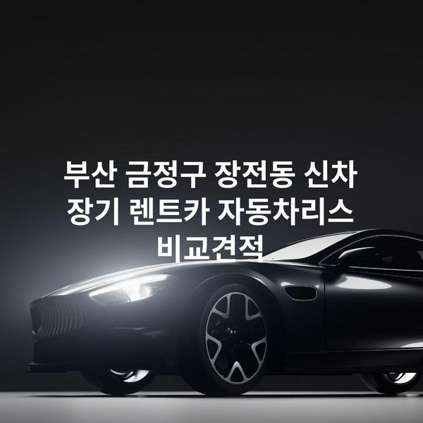 부산 금정구 장전동 신차 장기 렌트카 자동차리스 비교견적