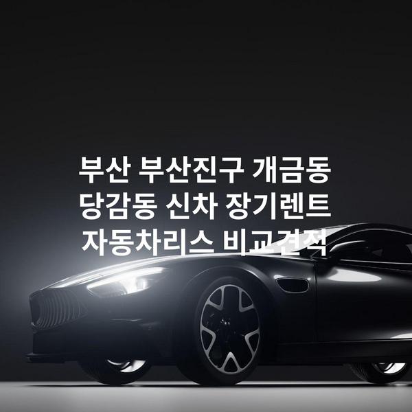 부산 부산진구 개금동 당감동 신차 장기렌트 자동차리스 비교견적