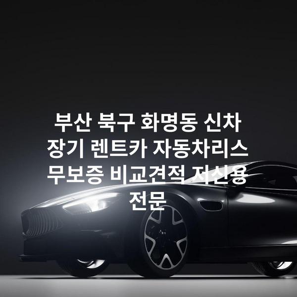 부산 북구 화명동 신차 장기 렌트카 자동차리스 무보증 비교견적 저신용 전문