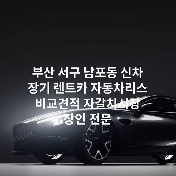 부산 서구 남포동 신차 장기 렌트카 자동차리스 비교견적 자갈치시장 상인 전문