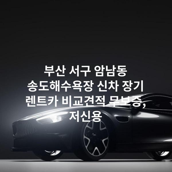 부산 서구 암남동 송도해수욕장 신차 장기 렌트카 비교견적 무보증, 저신용