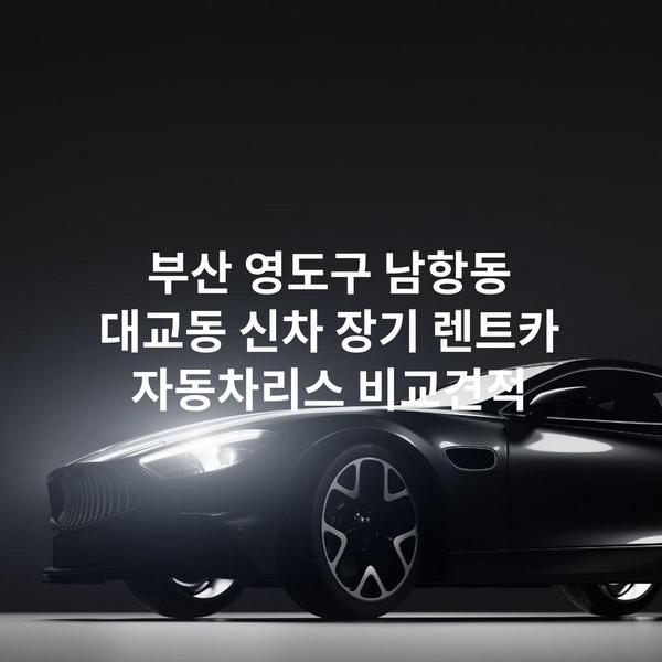 부산 영도구 남항동 대교동 신차 장기 렌트카 자동차리스 비교견적