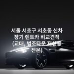 서울 서초구 서초동 신차 장기 렌트카 비교견적 (교대, 법조타운 저신용 전문)