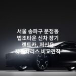 서울 송파구 문정동 법조타운 신차 장기 렌트카, 저신용 자동차리스 비교견적
