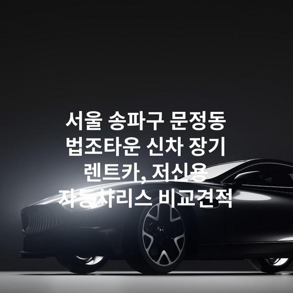 서울 송파구 문정동 법조타운 신차 장기 렌트카, 저신용 자동차리스 비교견적