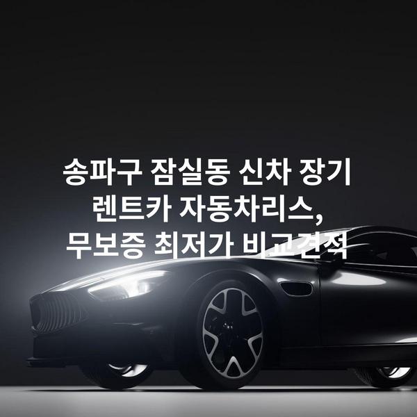 송파구 잠실동 신차 장기 렌트카 자동차리스, 무보증 최저가 비교견적