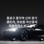 종로구 종각역 신차 장기 렌트카, 무보증 저신용자 자동차리스 비교견적