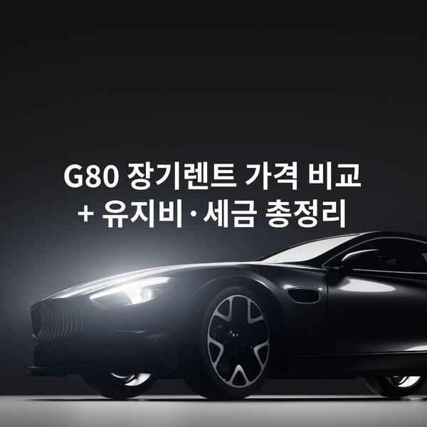 G80 장기렌트 가격 비교 + 유지비·세금 총정리