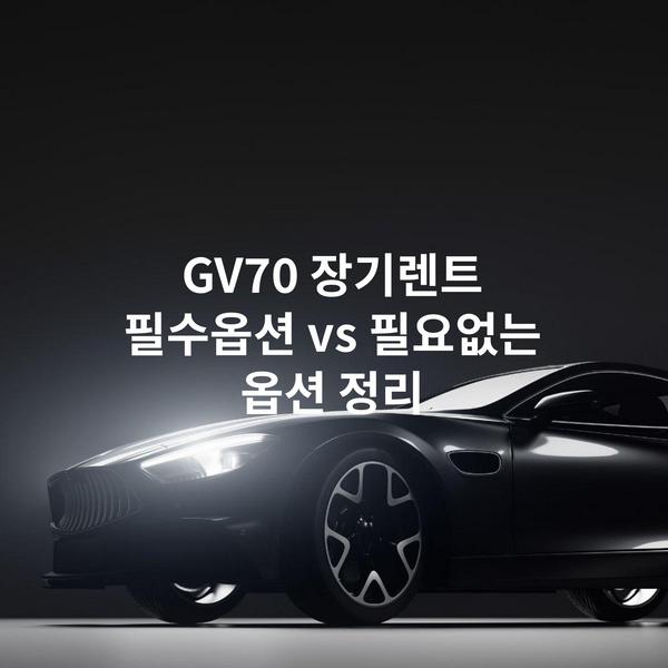 GV70 장기렌트 필수옵션 vs 필요없는 옵션 정리