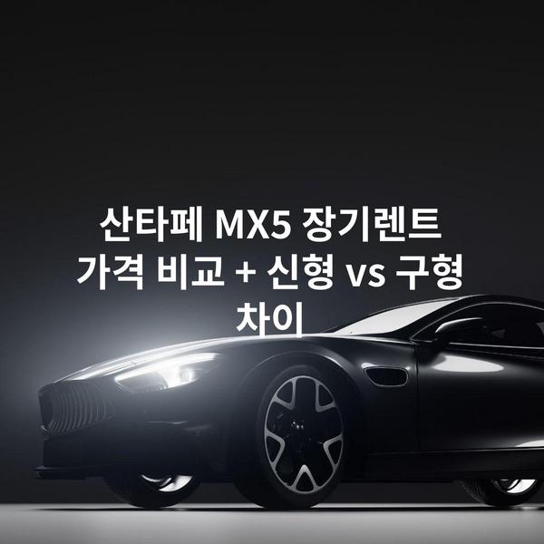 산타페 MX5 장기렌트 가격 비교 + 신형 vs 구형 차이