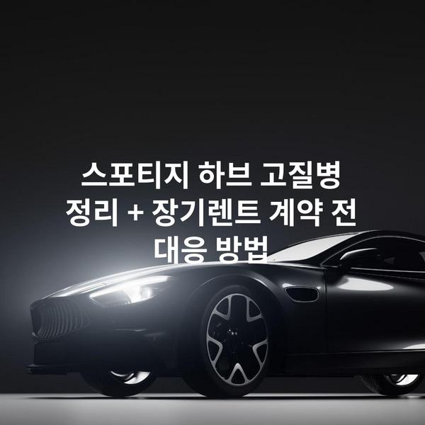스포티지 하브 고질병 정리 + 장기렌트 계약 전 대응 방법