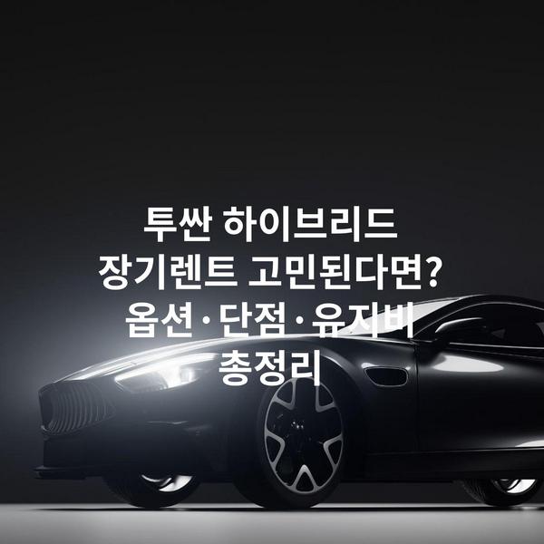 투싼 하이브리드 장기렌트 고민된다면? 옵션·단점·유지비 총정리