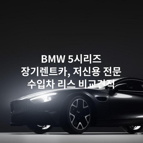 BMW 5시리즈 장기렌트카, 저신용 전문 수입차 리스 비교견적