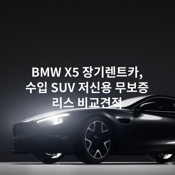 BMW X5 장기렌트카, 수입 SUV 저신용 무보증 리스 비교견적