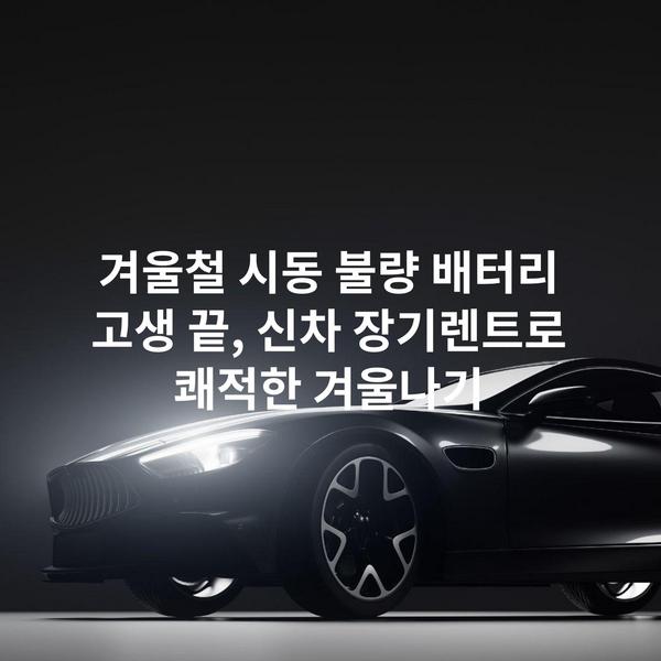 겨울철 시동 불량 배터리 고생 끝, 신차 장기렌트로 쾌적한 겨울나기
