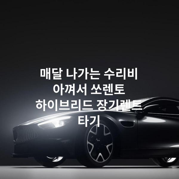 매달 나가는 수리비 아껴서 쏘렌토 하이브리드 장기렌트 타기