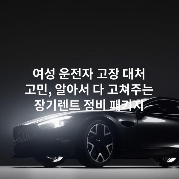 여성 운전자 고장 대처 고민, 알아서 다 고쳐주는 장기렌트 정비 패키지
