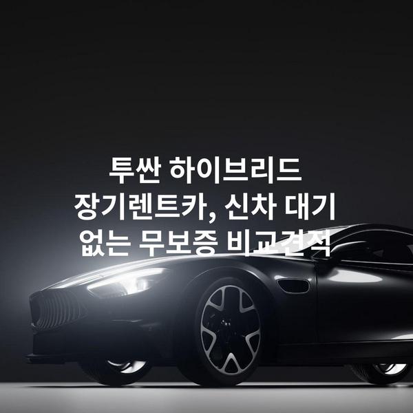 투싼 하이브리드 장기렌트카, 신차 대기 없는 무보증 비교견적